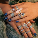 82 Pcs Vintage Silver Knuckle Rings Set for Women