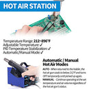 Safe 2 in 1 Soldering Iron Hot Air Rework Station °F /°C with Multiple Functions