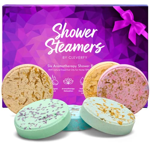 Variety Pack of 6 Shower Bombs with Essential Oils. Self Care and Valentines Day Gifts