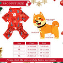 Christmas Dog Pajamas 3 Pieces Pet Clothes Costume Xmas Apparel Jumpsuit Puppy Christmas Pajamas for Pet Holiday Decorations (Classic Pattern,L)