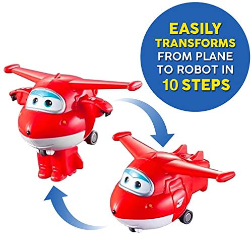 Super Wings - 5" Transforming Jett Airplane Toys Vehicle Action Figure| Flying Plane