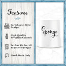 Sponge Holder for Kitchen Sink - Ceramic Porcelain Cup for Sponges -  White