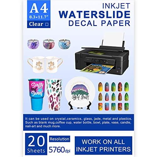Water Slide Decal Paper Inkjet 20 Sheets A4 Size