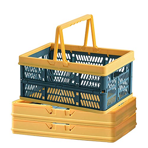 Satisfounder Collapsible Shopping Basket Plastic - 19 L Portable Folding Storage