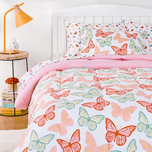 Kids Easy-Wash Microfiber Bed-in-a-Bag Bedding Set - Twin, Butterfly