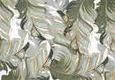 Wall Mural Hand-Painted Tropical Plants Leaves Lines Light Luxury Wallpaper (Not Self-Adhesive)