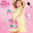 Toddler Play Purse for Kids Ages 3-5 4-5, Purse Toys with Pretend Makeup, Keys, Smartphone