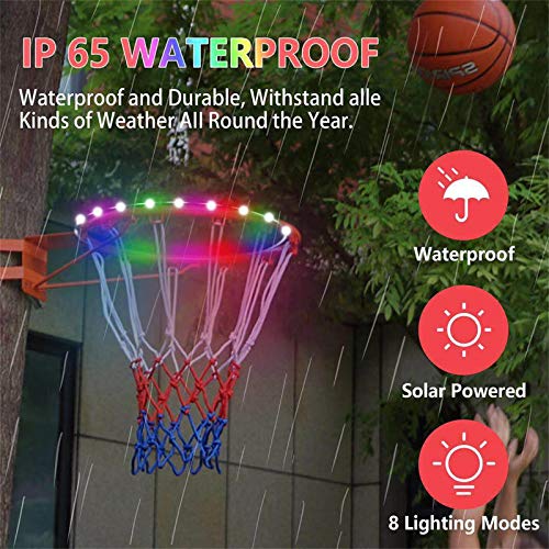 Led Lights Basketball Hoop,Remote Control Basketball Rim LED Light