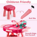 Toddler Vanity Set 36 Pack Kids Beauty Salon Set for Little Girls with Chair