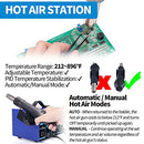 Safe 2 in 1 Soldering Iron Hot Air Rework Station °F /°C with Multiple Functions