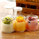 Glass Jars, 40 PACK 6 oz Clear Yogurt Jars With PE Lids, Glass Pudding Jars  (200ml)