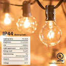 Outdoor String Light 50Feet G40 Globe Patio Lights with 52 Edison Glass Bulbs(2 Spare)