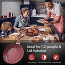 CSK 11” Red Granite Frying Pan with Lid-Classic Fry Pan with APEO & PFOA-Free