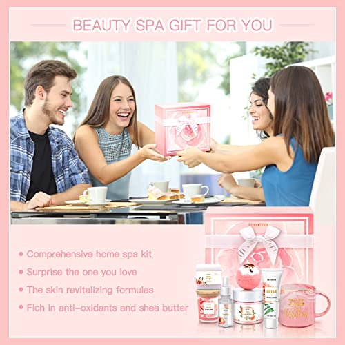 Birthday Gifts for Women Best Relaxing Spa Gifts Baskets Box for Her Wife Rose Scent