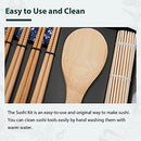 Beginner Sushi Making Kit, 10 Piece Bamboo Sushi Kit with 2 Bamboo Rolling Mats