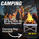 Pop-Up Fire Pit | Portable and Lightweight | Never Rust Fire Pit | Heat Shield NOT Included