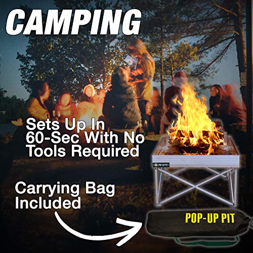 Pop-Up Fire Pit | Portable and Lightweight | Never Rust Fire Pit | Heat Shield NOT Included