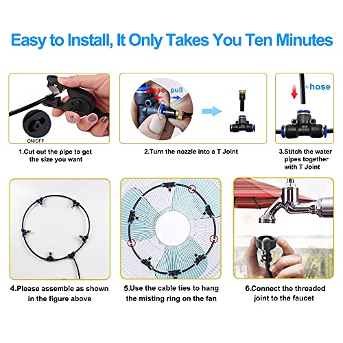 Misting Fans for Outside Patio, 35FT Misting Hose, Mister Fan Outdoor for Cooling,