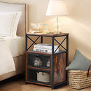 Modern Night Stand, End Side Table with Storage Space and Door