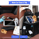 Car Back Seat Organizer PU Leather with Foldable Table Tray Car Organizer
