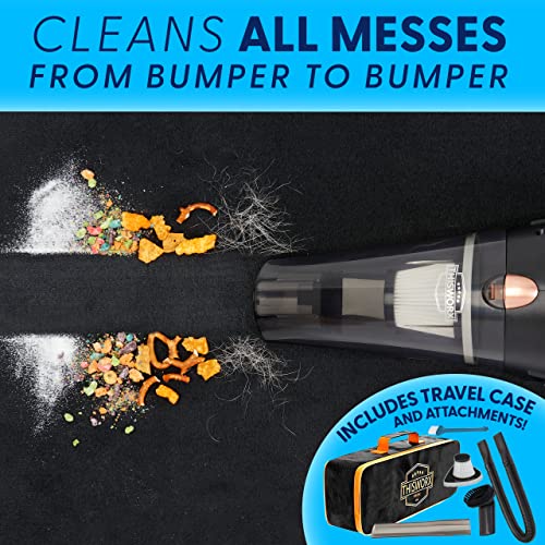 Car Vacuum Cleaner - Portable, High Power, Handheld Vacuums w/ 3 Attachments