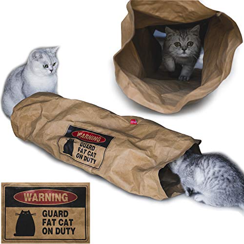 Crinkle Paper Cat Tunnel for Indoor Cats, Unbreakable Cat Cave Tunnel Toy