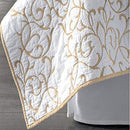 Reversible 100% Cotton 3-Piece Beige Embroidery Pattern Elegant Quilt Set
