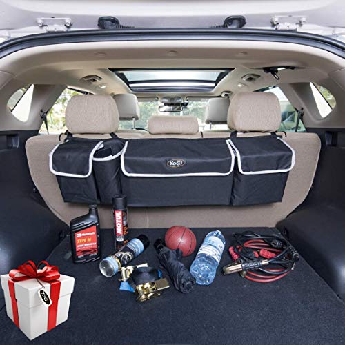 YoGi Prime Trunk and Backseat car Organizer, Trunk Storage Organizer Will Provides You The Most Storage Space Possible, Use It As A Back Seat Storage Car Cargo Organizer Black (Hanging Black)