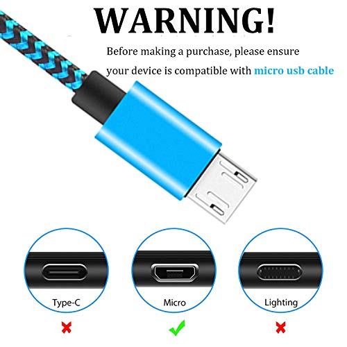 Micro USB Cable Aioneus Fast Android Charging Cord 6FT 3Pack Charging Cable