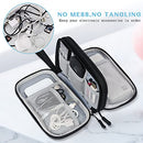 FYY Electronic Organizer, Travel Cable Organizer Bag Pouch Electronic Accessories Carry Case Portable Waterproof Double Layers All-in-One Storage Bag for Cable, Cord, Charger, Phone, Earphone Black