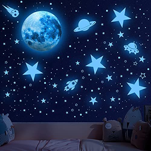 Glowing Stars for Ceiling, 1008 PCS Glow in The Dark Stars,Space Wall Decals