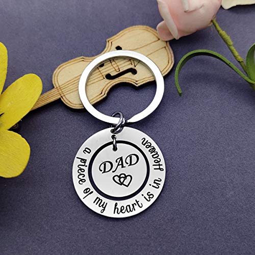 Dad Memorial Jewelry Gift A Piece of My Heart Is In Heaven Dad Memorial Keychain