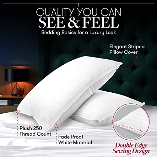 Bed Pillows for Sleeping - Queen Size, Set of 2 - Soft Allergy Friendly, Cooling, Luxury