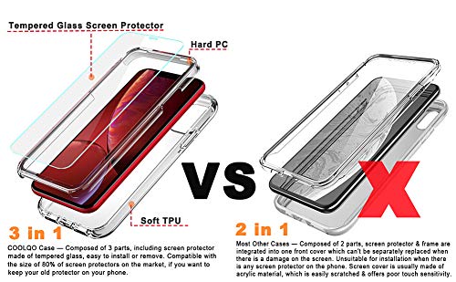 Compatible with iPhone 11 Case, and [2 x Tempered Glass Screen Protector] for Clear 360 Full Body Coverage