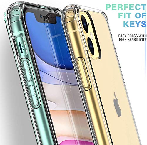 Compatible with iPhone 11 Case, Clear Shock Absorption Bumpers Cases for 6.1 Inch
