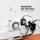 BN-LINK 8 Outlet Surge Protector with Mechanical Timer (4 Outlets Timed, 4 Outlets Always On) - White