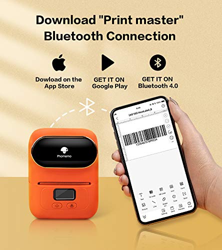 Portable Bluetooth Thermal Label Printer Maker for Clothing, Jewelry, Retail, Barcode