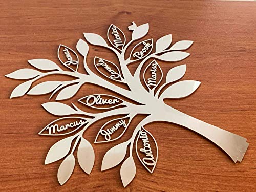 Personalized Freestanding Family Tree of Life, Custom Laser Cut Family Names, 3D trees