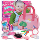 Toddler Play Purse for Kids Ages 3-5 4-5, Purse Toys with Pretend Makeup, Keys, Smartphone