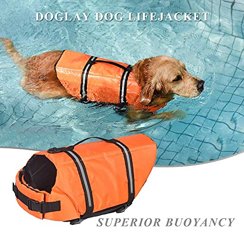 Life Jacket, Dog Life Vest with Reflective Stripes, Adjustable Dog Lifesaver