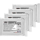 Emergency Mylar Thermal Blanket (4 Pack) Space Blankets for First Aid Kit