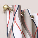 No. 918 Intersect Wave Print Casual Textured Curtain Panel, Nickel, 48" x 84"