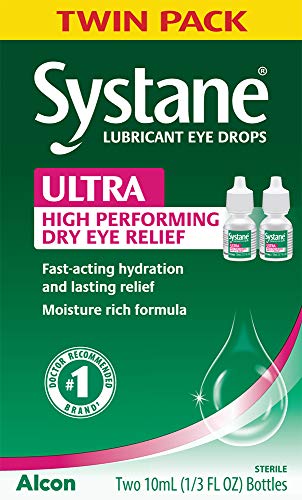 Systane Ultra Lubricant Eye Drops, Twin Pack, 10-mL Each,packaging may vary