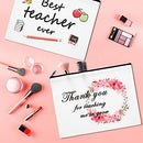 8Pcs Teacher Appreciation Gifts, Teacher Gifts Makeup Bag Canvas Cosmetic bag