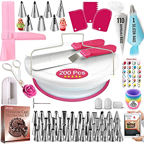 200 PCs Cake Decorating Supplies Kit for Beginners