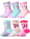 Toddler Kids Girls Fuzzy Slipper Socks Grips Non Slip Fluffy Cozy Comfy Warm Winter