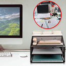 Metal Office Desk Organizer 3-Tier, Mesh Desktop Document and A4 File Holder