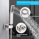 10 Inches Bathroom Rain Shower Combo Set Wall Mounted Rainfall Brushed Nickel Shower Head System Rough-in Valve Body and Trim Included,HGN
