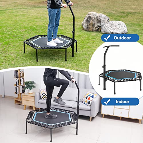 50’’ Trampoline with 5 Levels Adjustable Handle Bar for Adults Kids Max Dynamic Load 330lbs