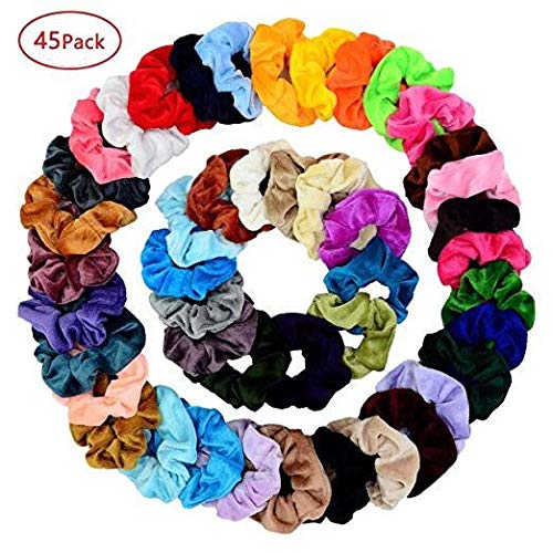 45 Pcs Hair Scrunchies Velvet Elastics Hair Bands Scrunchy Hair Ties Ropes Scrunchie